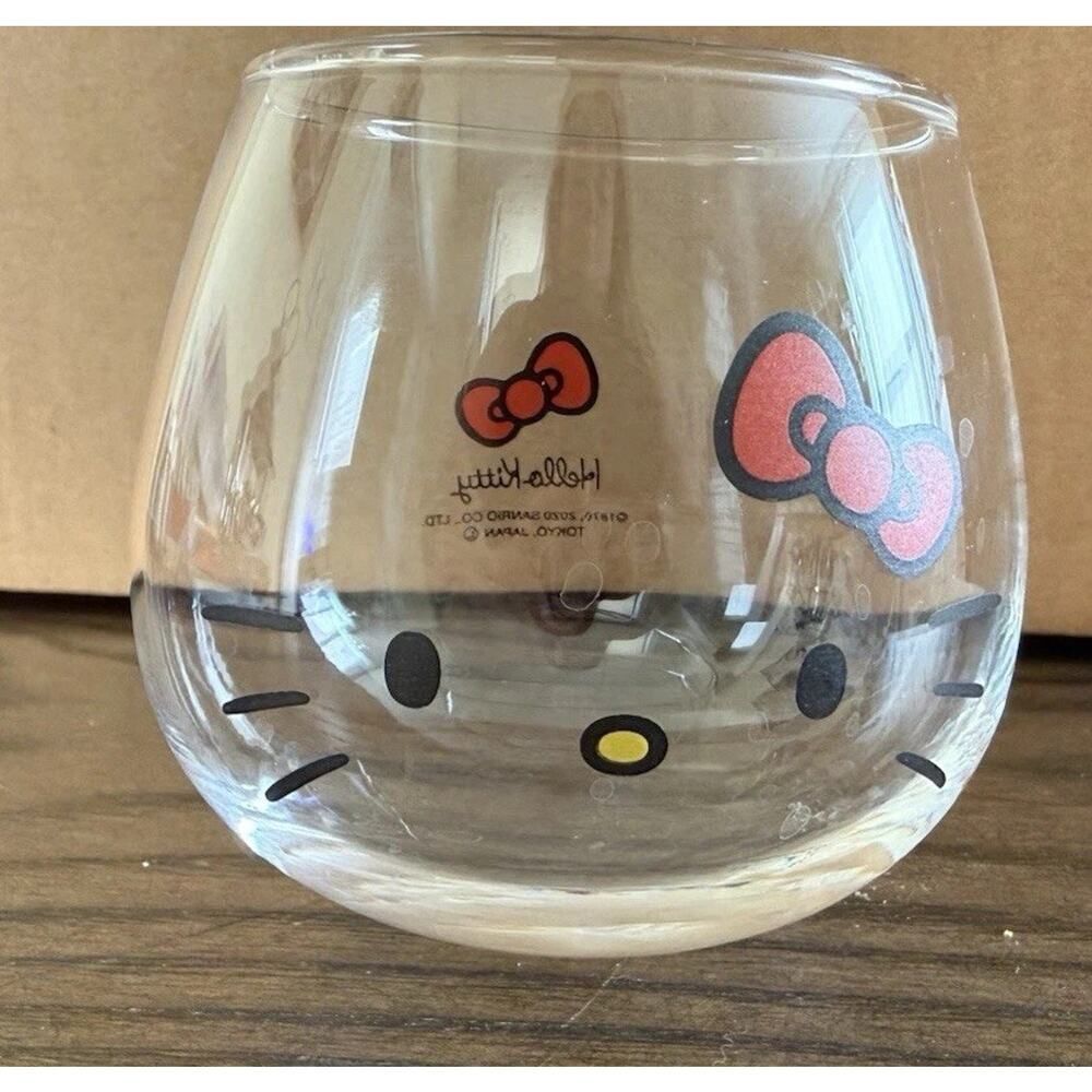 Hello Kitty Sanrio 2020 Wobble Glass Rocking Stemless Wine Tumbler Rare